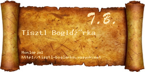 Tisztl Boglárka névjegykártya
